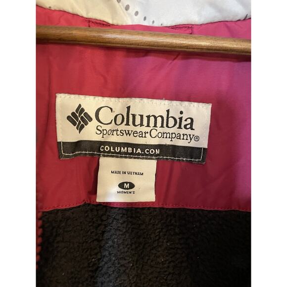 Columbia Women’s Burgundy Insulated Hooded Full Zip Ski Jacket Sz Medium - Picture 3 of 6
